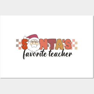 Santa's Favorite Teacher, Merry Christmas Gift For Teacher Posters and Art